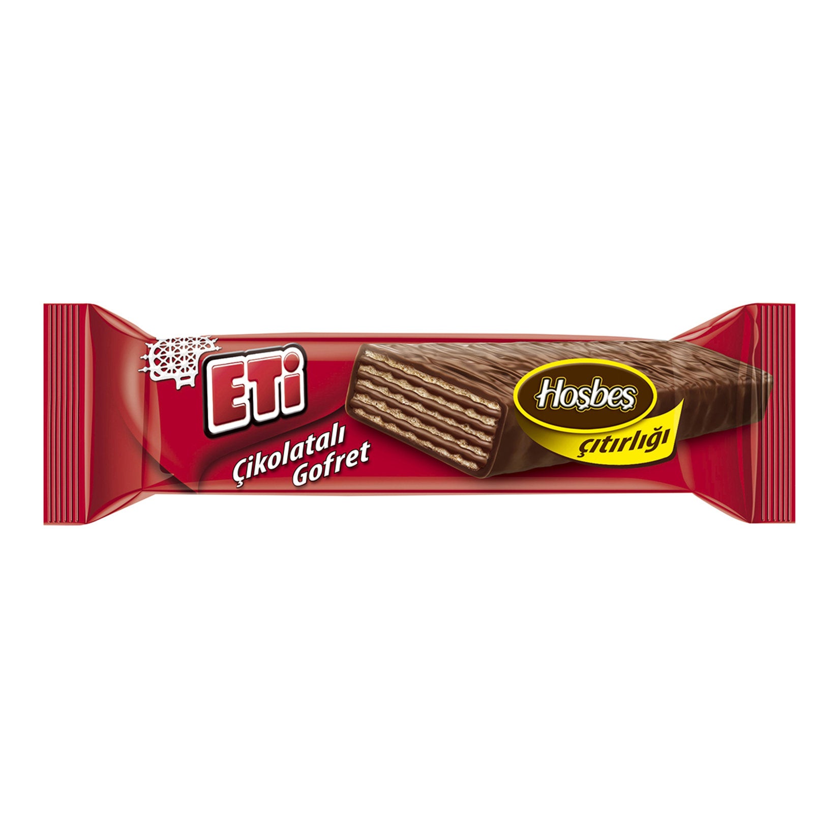 Eti Hazelnut Cream Wafer Bar 34g – Crispy Layered Wafer Coated in Milk Chocolate 12 pieces