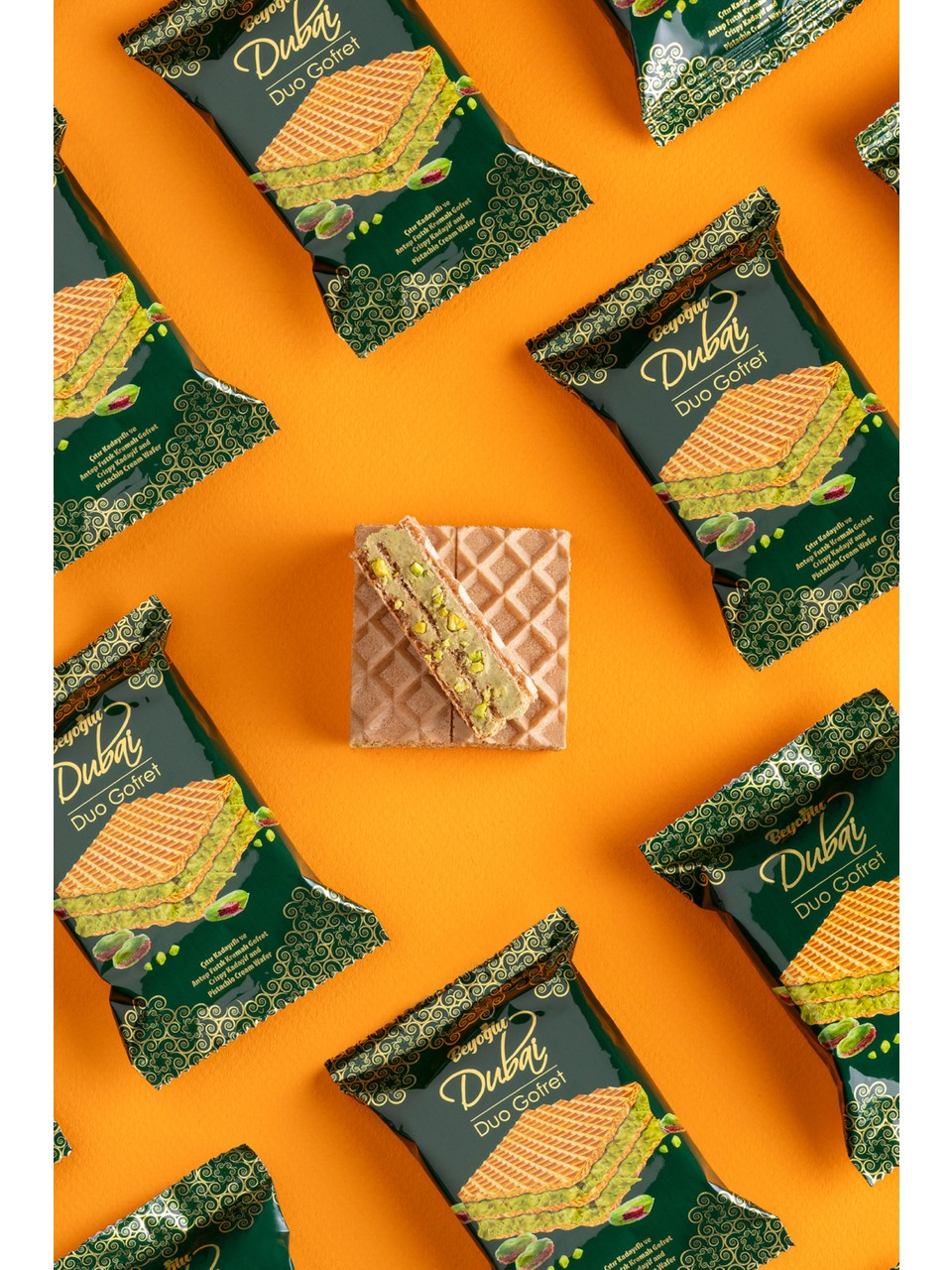 Beyoğlu Crunchy Pistachio Cream Wafer – Dubai Duo Gofret 36 g
