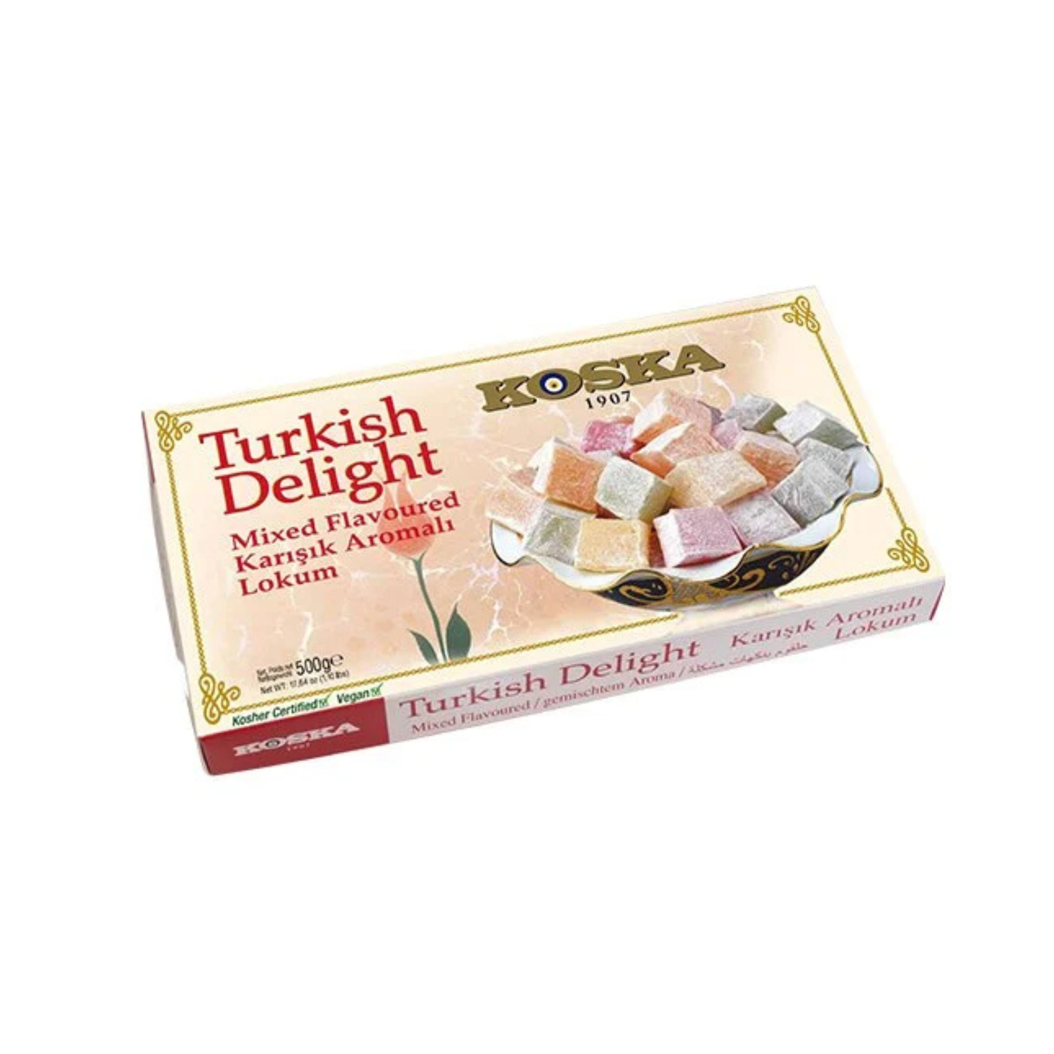 Koska Turkish Delight Mixed Lokum 500g | Rose Lemon Orange Mint
