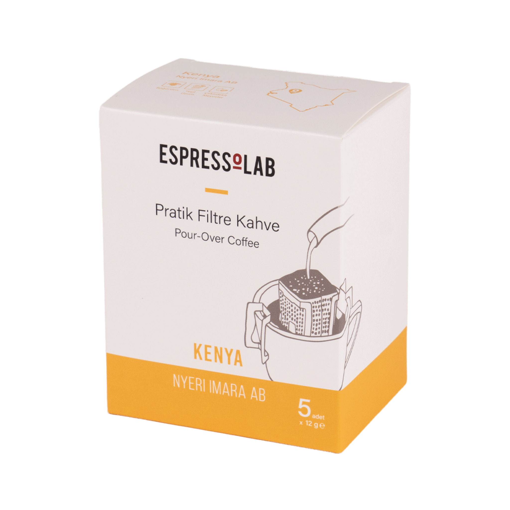 Espressolab Kenya Nyeri Imara AB Drip Filter Coffee – Single-Serve, Pack of 5
