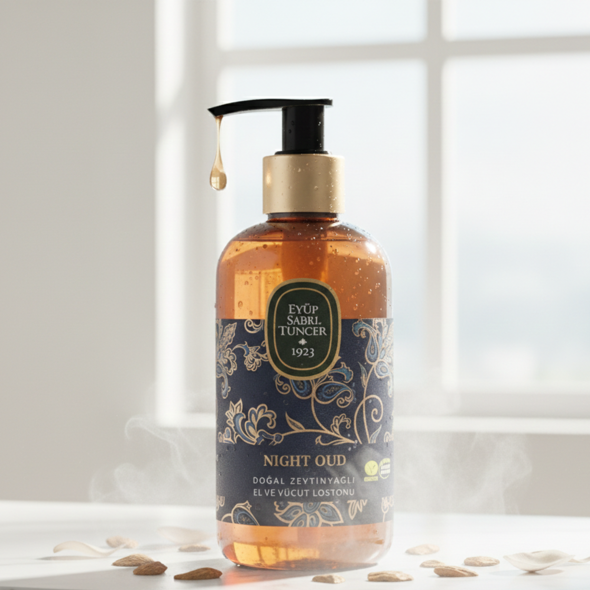 لوشن أيوب صبري تونجر نايت عود لليد والجسم بزيت الزيتون الطبيعي – لوشن فاخر برائحة عود (250 مل)