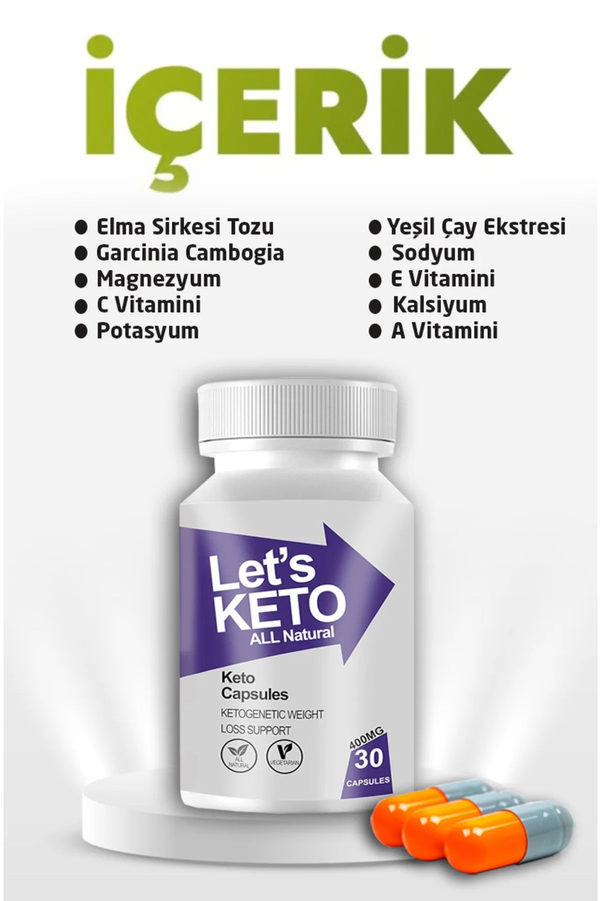 كبسولات تخسيس كيتو سليم من ليتس كيتو – تركيبة ديتوكس طبيعية (30 كبسولة)