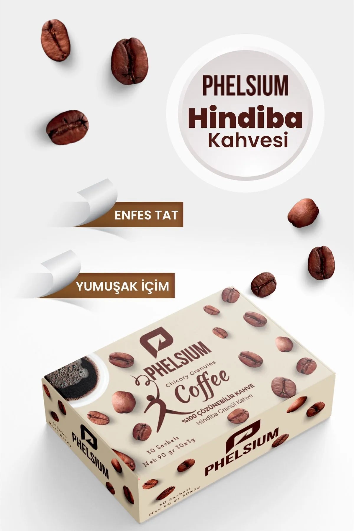 PHELSİUM Chicory Detox Coffee Diet 1-Month – 30 Sachets