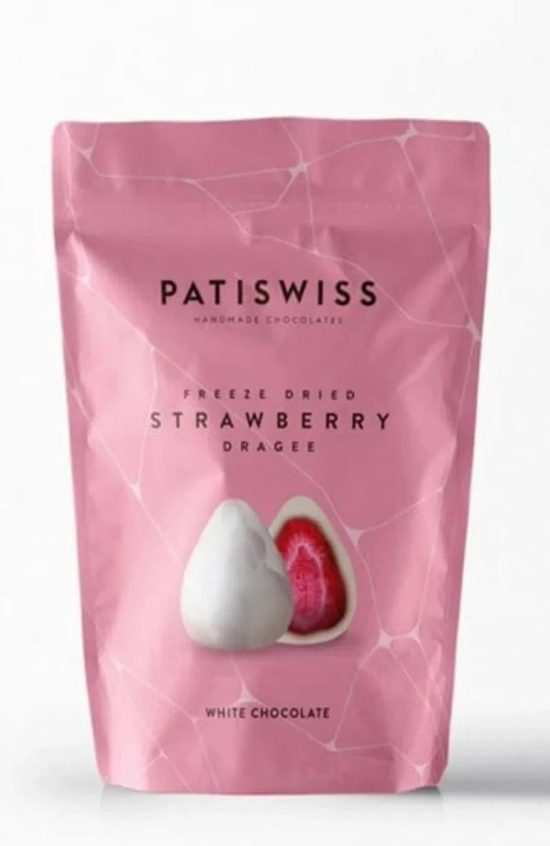 باتيسويس سناك حبيبات الفراولة المغطاة بالشوكلاتة البيضاء