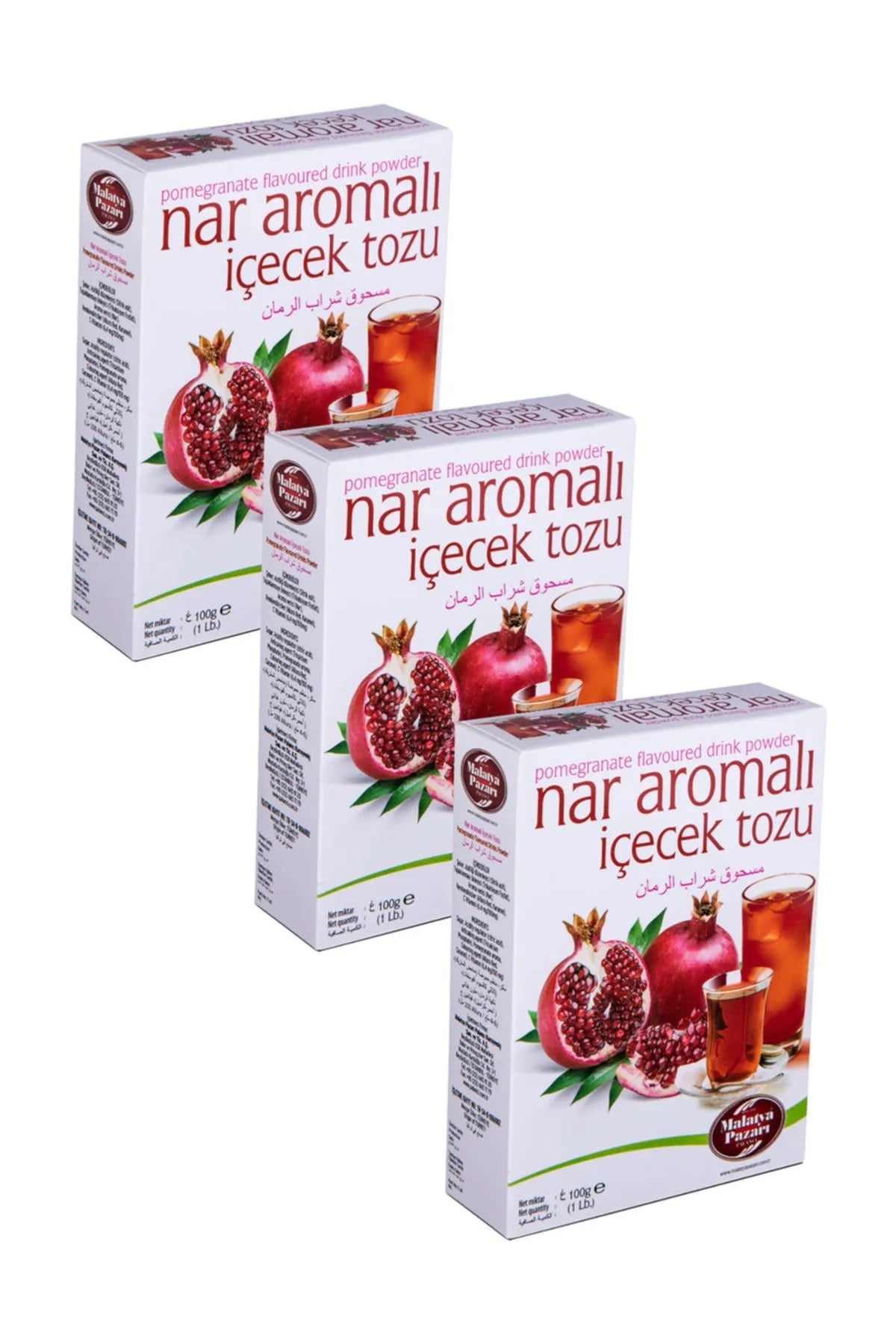 مسحوق شراب الرمان من Malatya pazari 3 علب كل علبة 100 جرام