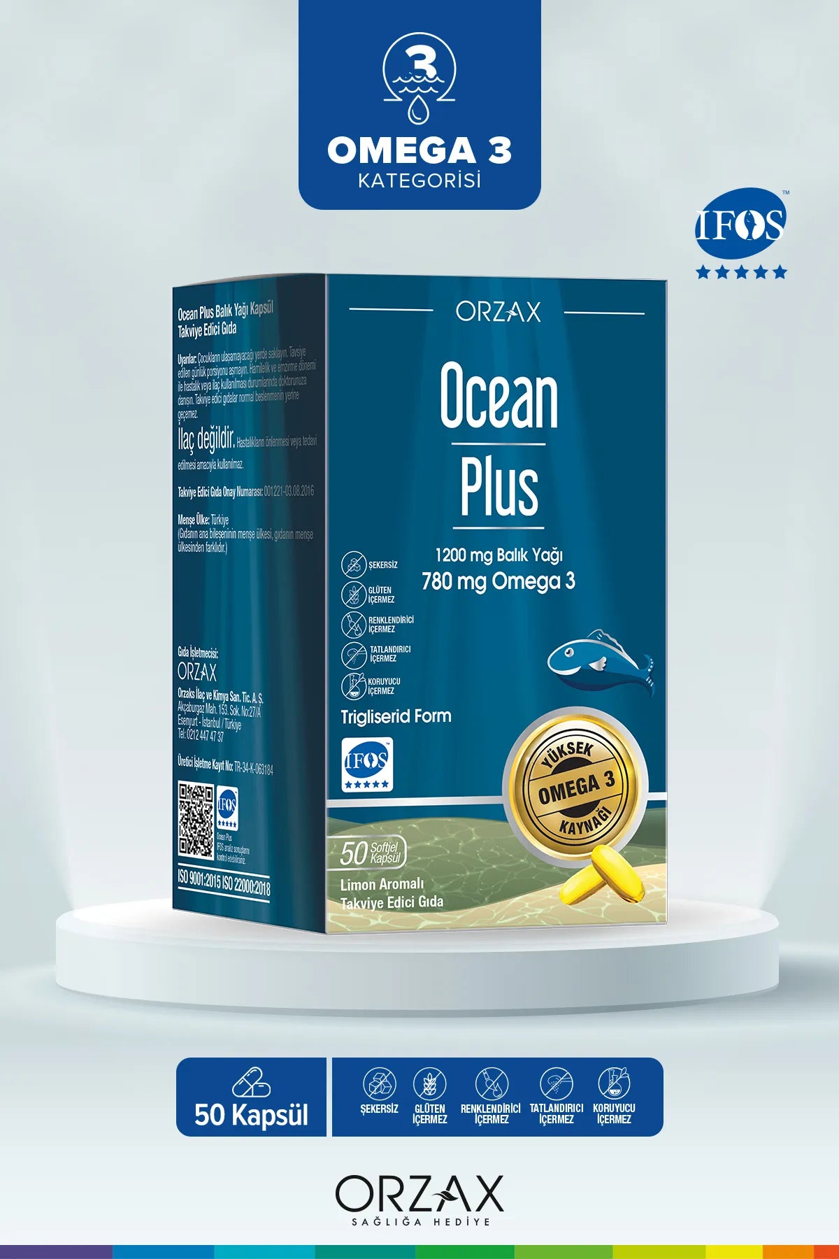 أوشن بلس أوميغا 3 1200 ملغ 50 كبسولة