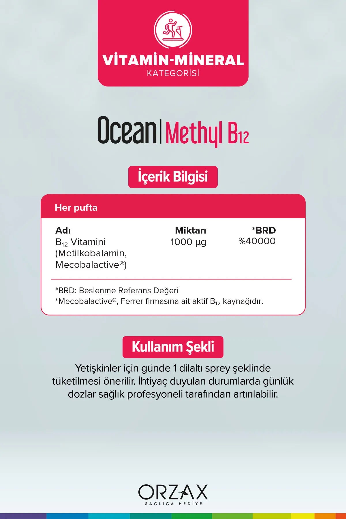أورزاكس أوشن ميثيل ب12 1000 ميكروغرام سبراي 5 مل