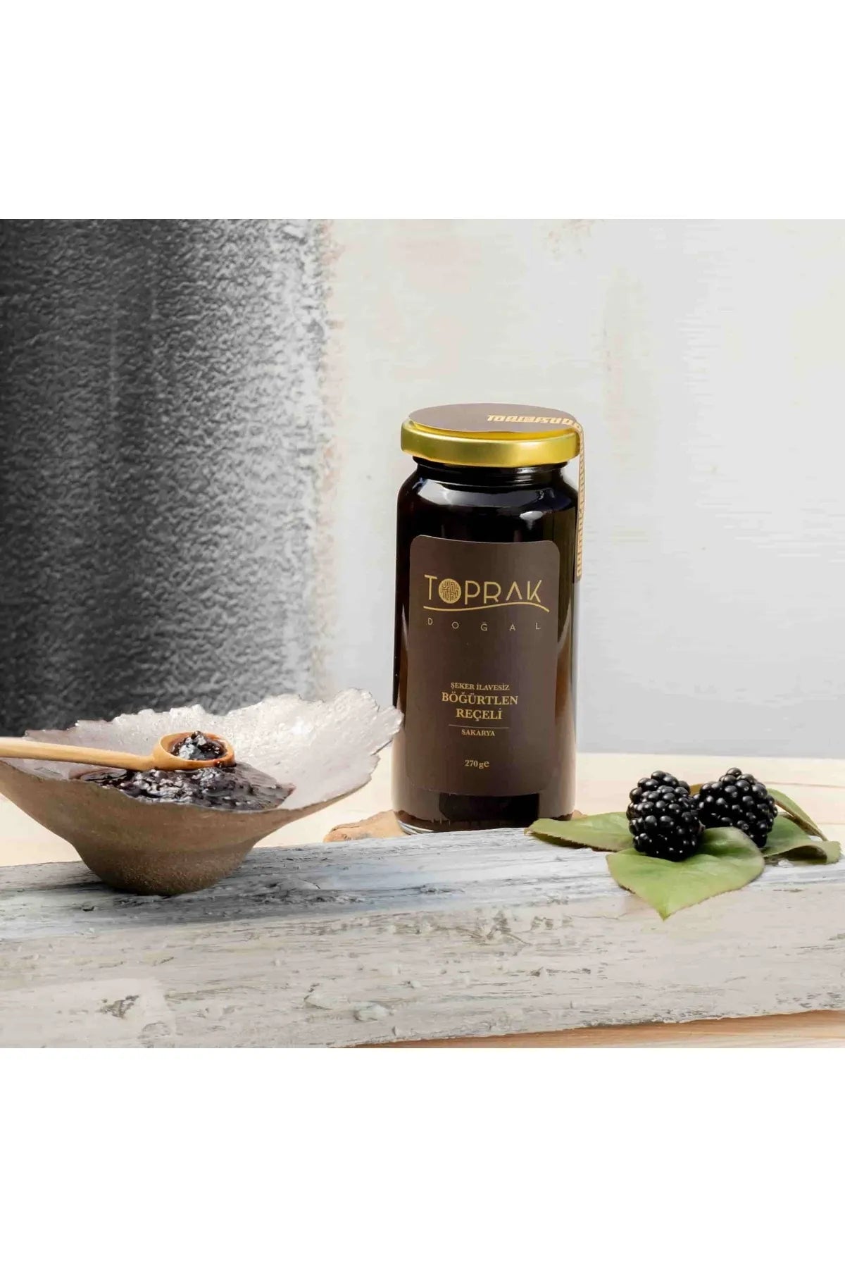 Toprak Dogal Sugar-Free Blackberry Jam 270g