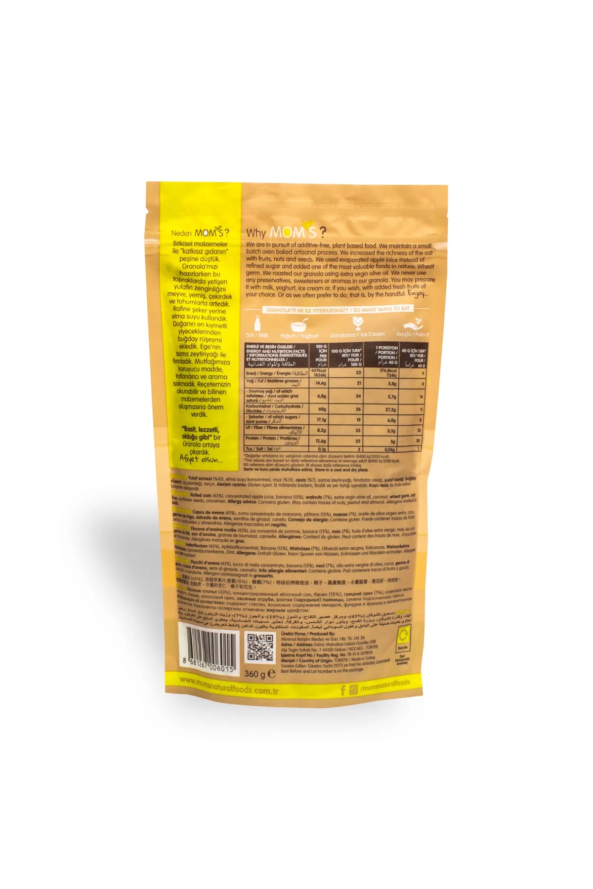 MOM’S Banana – Walnut Granola 360 gr.