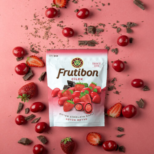 Frutibon Natural Dried Strawberries Coated with Rich Dark Chocolate 100 gr