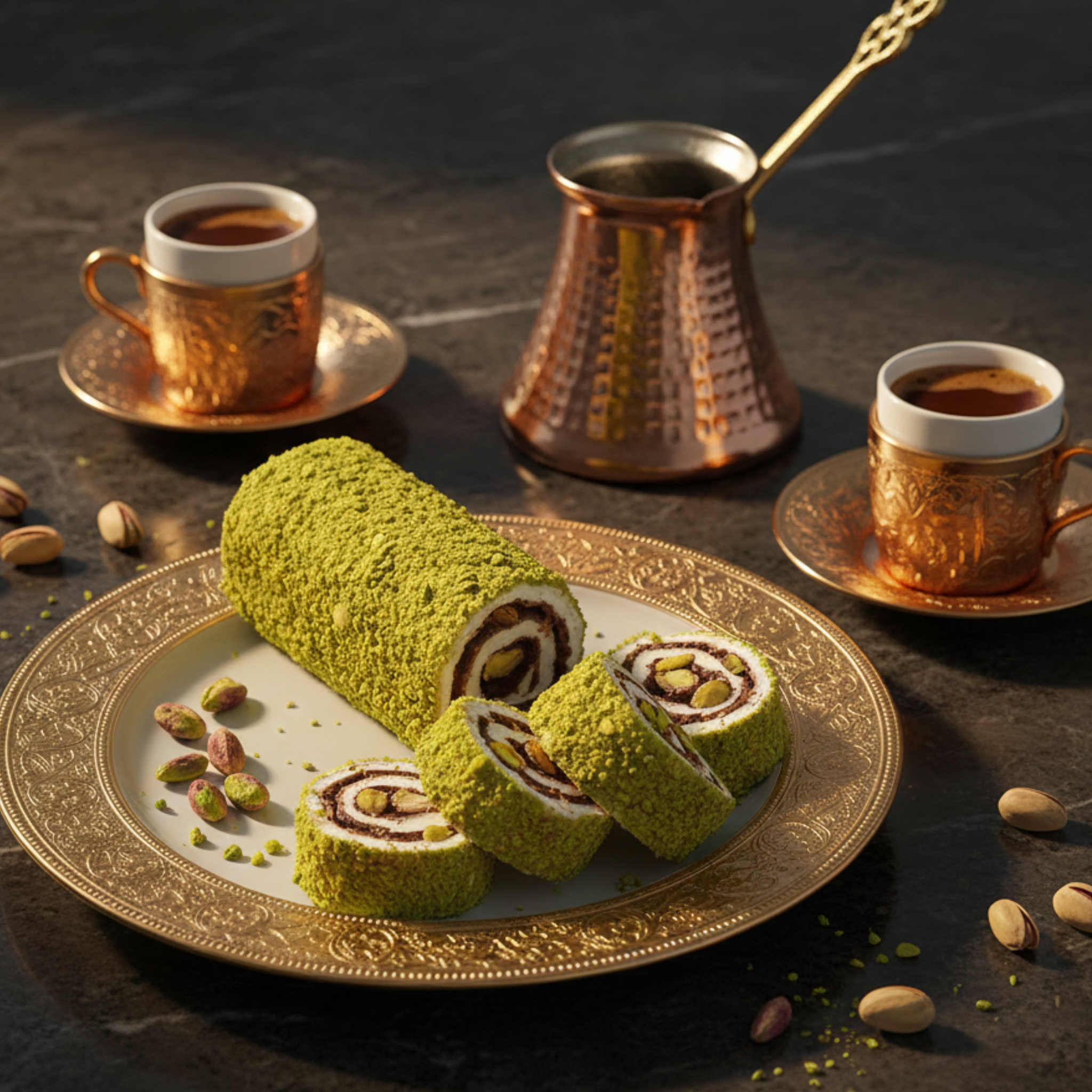 Lok Art Antep Pistachio Wrap Turkish Delight