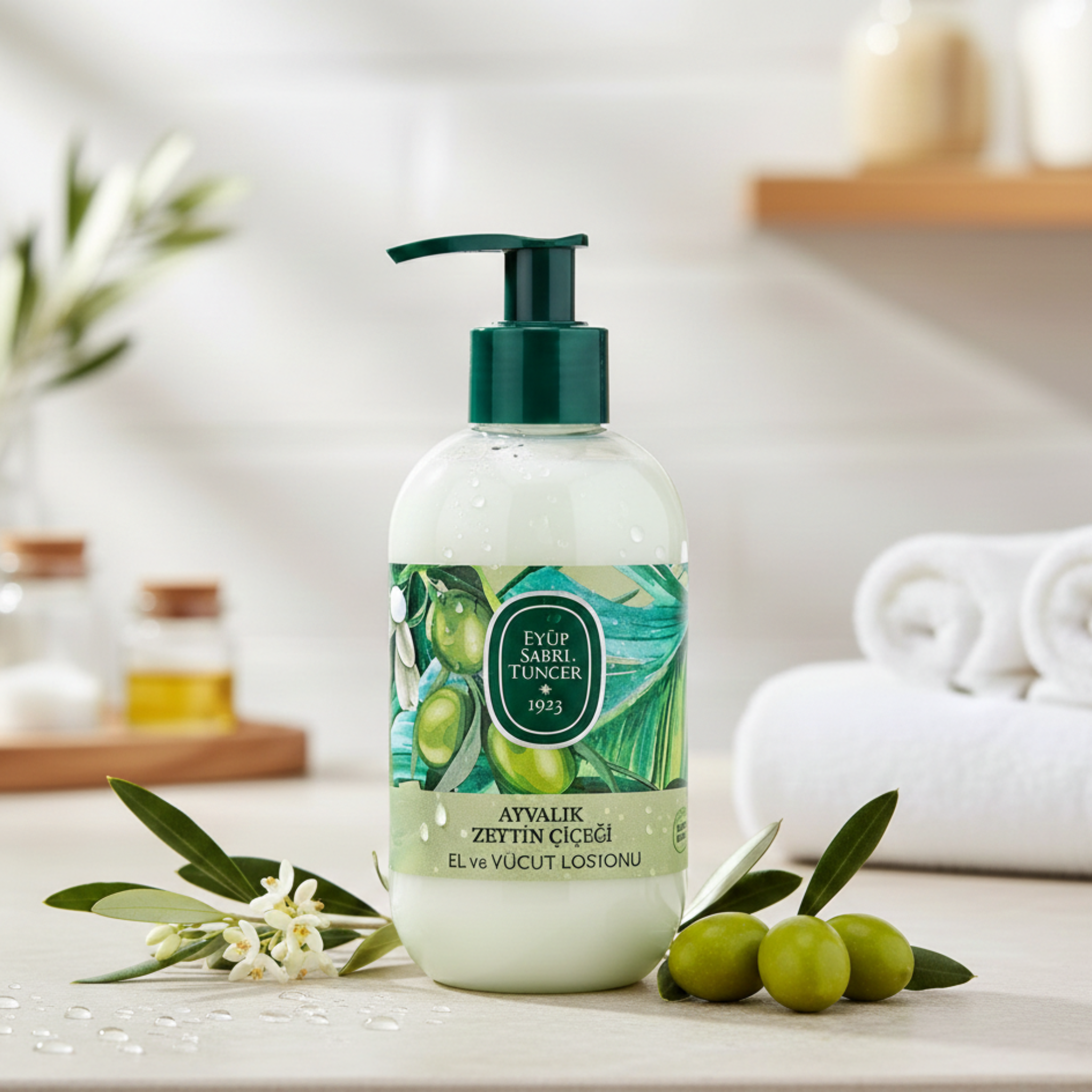 Eyüp Sabri Tuncer Ayvalık Olive Blossom Hand & Body Lotion with Natural Olive Oil – Vegan Moisturizing Lotion (280ml)