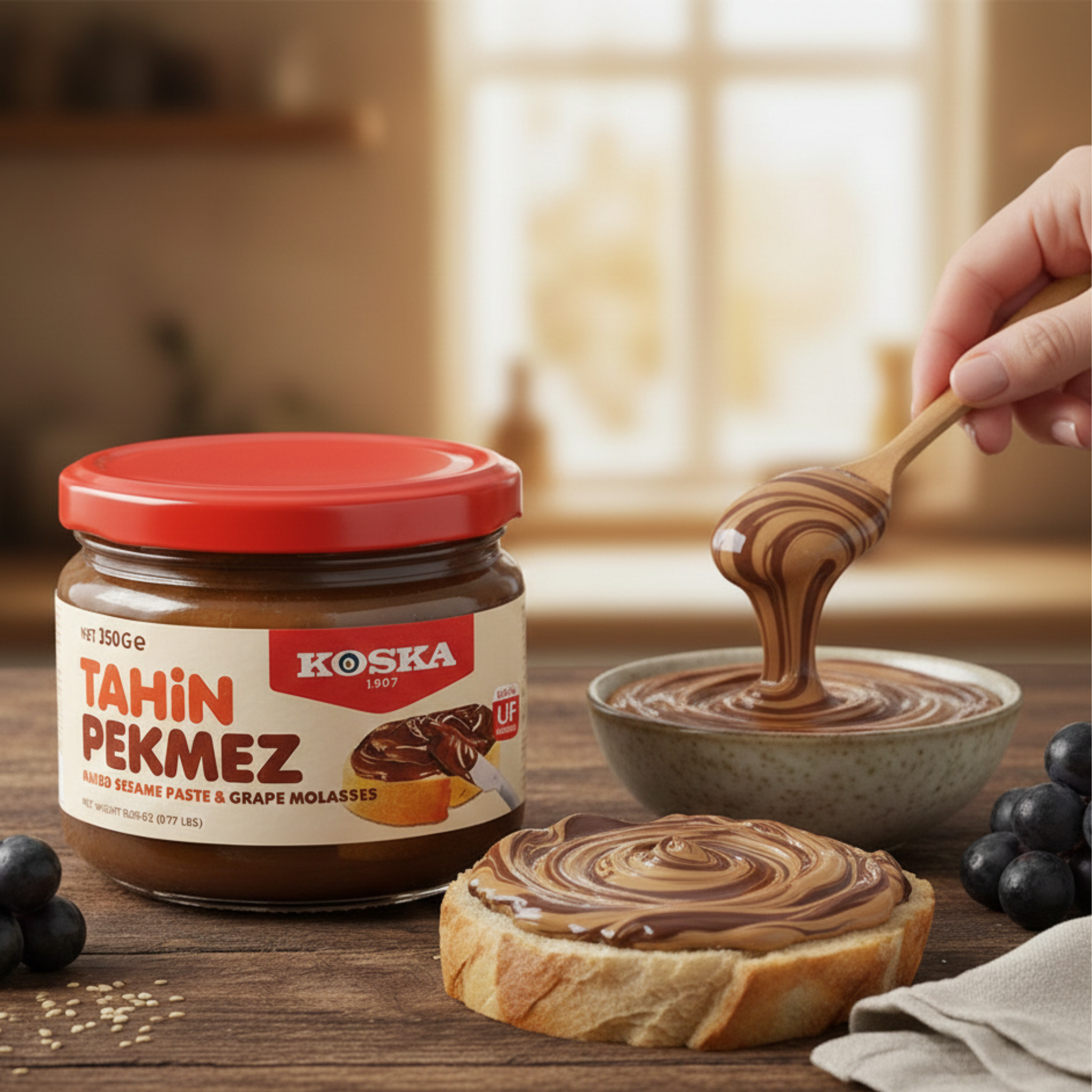 Koska Tahini & Grape Molasses Mix 350g – Traditional Turkish Tahin Pekmez Spread