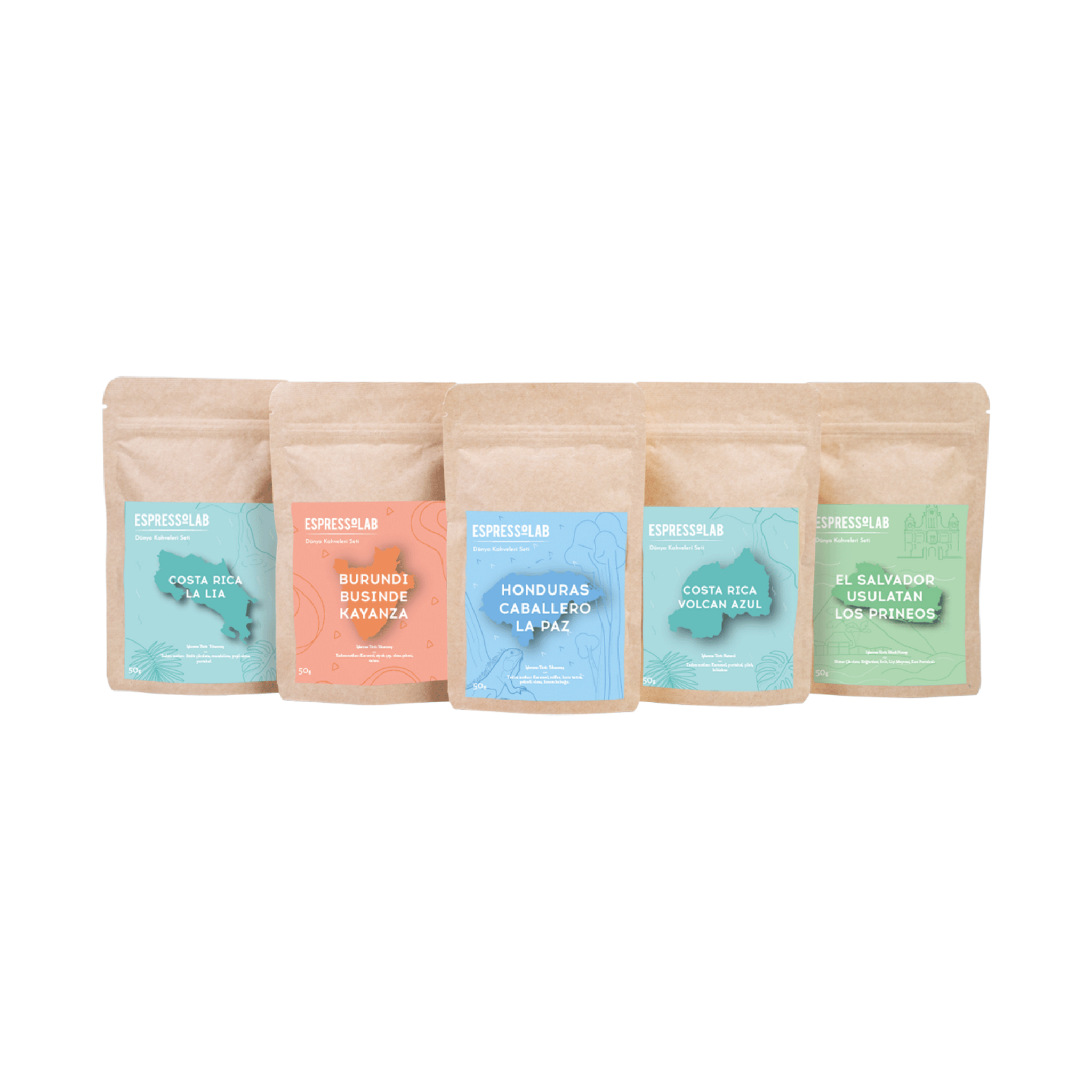 Espressolab World Coffee Tasting Set – 5 Varieties, 250g Premium Pack