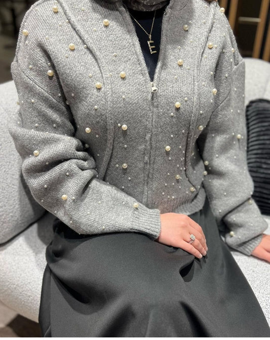 Knitwear Jacket with Pearl