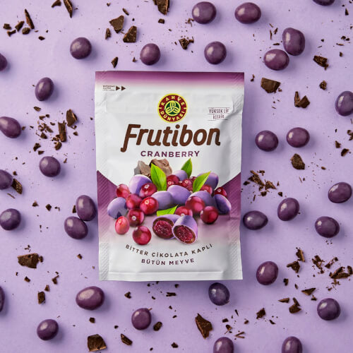 Frutibon Natural Cranberries Coated with Rich Dark Chocolate 100 gr