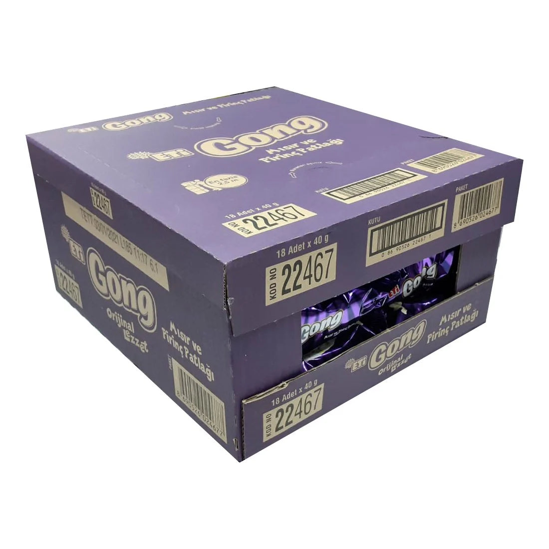 Eti Gong – The Original Popped Corn & Rice Snack box 18 packs * 40 gr