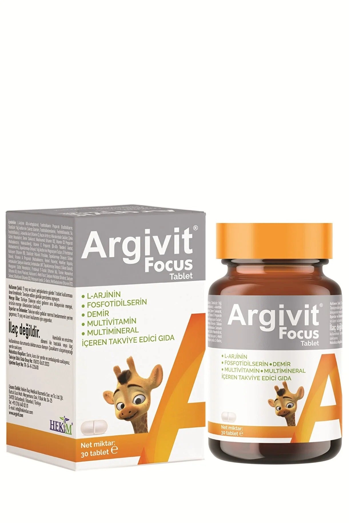 Argivit Focus Multivitamin & Multimineral Tablets with L-Arginine, Phosphatidylserine & Iron – 30 Tablets for Energy, Focus & Immune Support