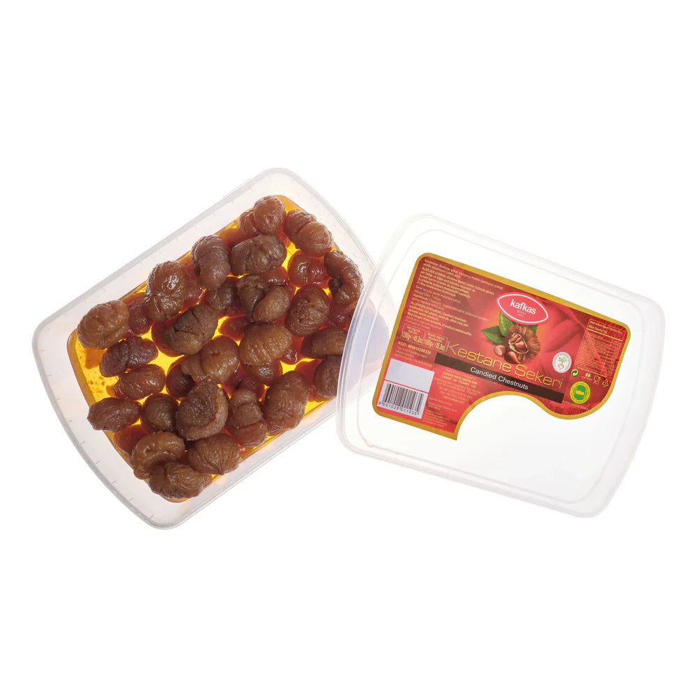 كافكاس كستنة مُسكّرة كاملة بالقطر (250 / 500 / 750 جم) – حلا تركي فاخر للتزيين والحلويات والخبز