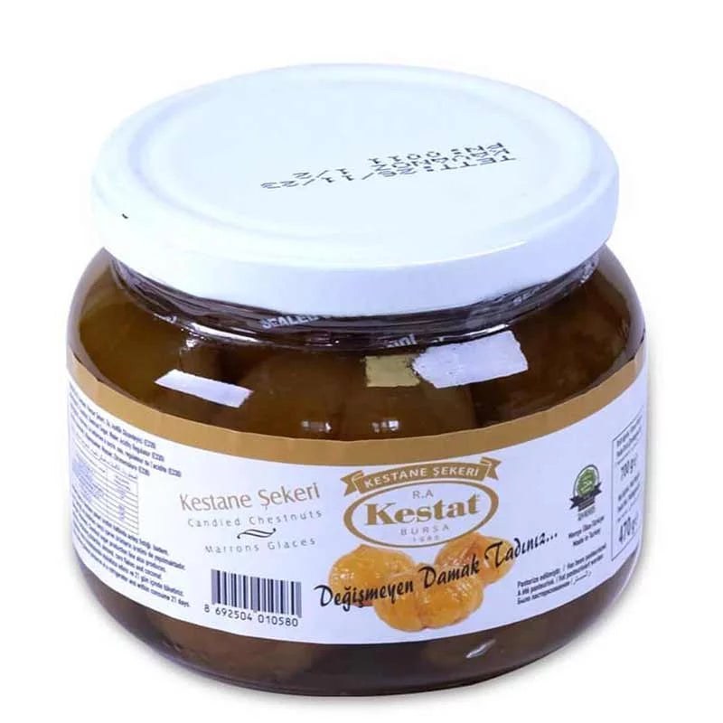 Kestat Marron Glace Candied Chestnut Syrup Jar 3 sizes.