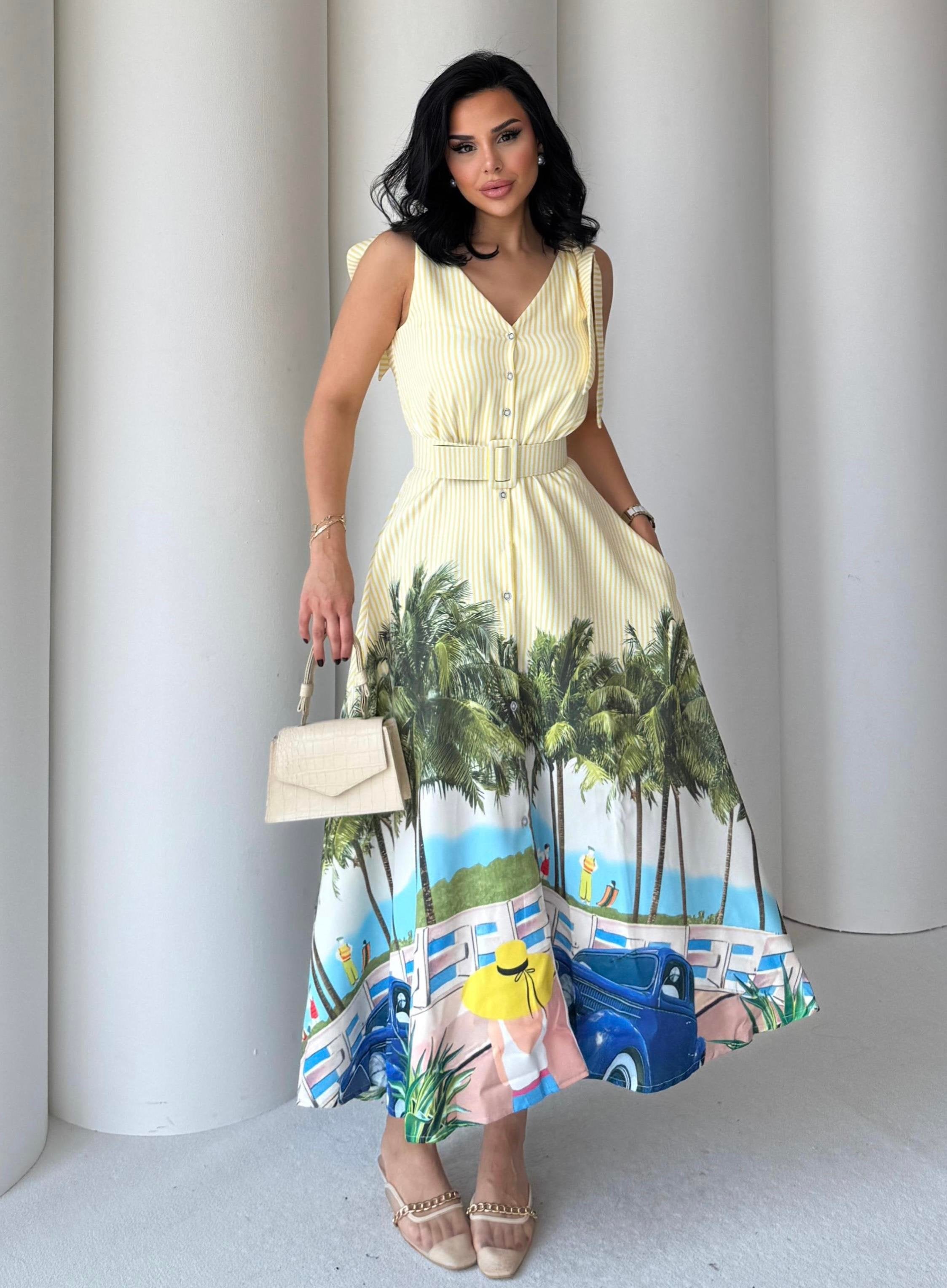 فستان صيفي أنيق مستوحى من ألوان المالديف الساحرة