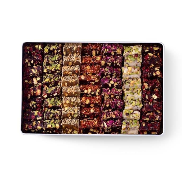 Safranbolu Mixed Turkish Delight with Pistachio, Hazelnut, Rose, Saffron, and Pomegranate – 1kg