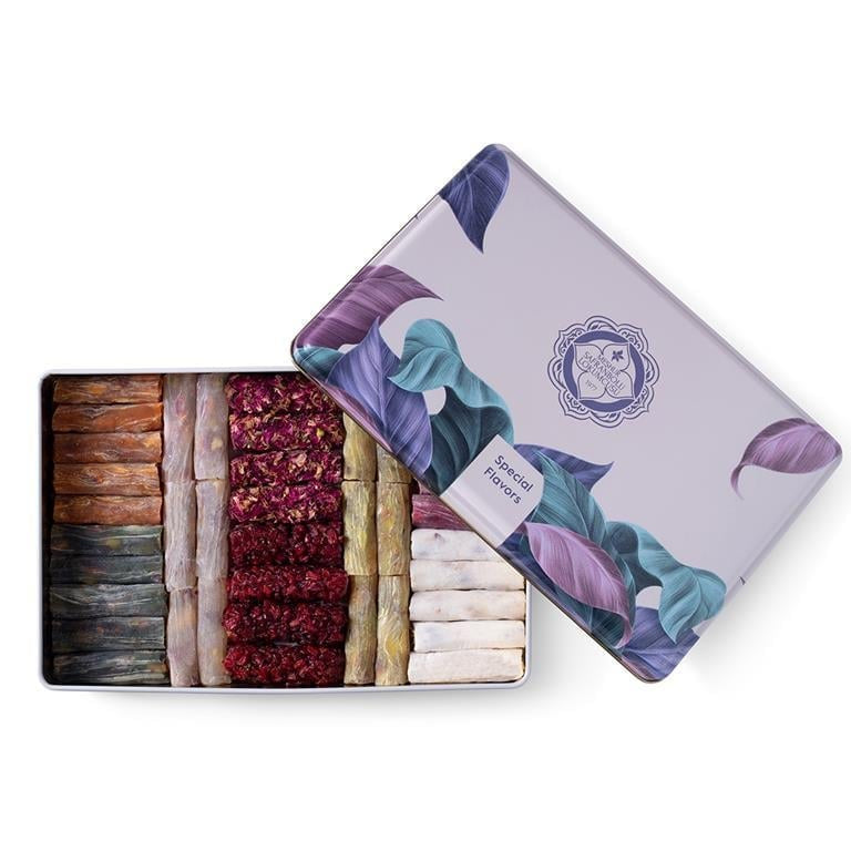 Safranbolu Mixed Rolled Turkish Delight in Metal Box – 700g