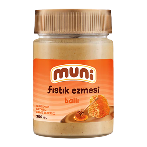 muni زبدة فول سوداني بالعسل – عضوية، طبيعية وخالية من الإضافات 300 جم