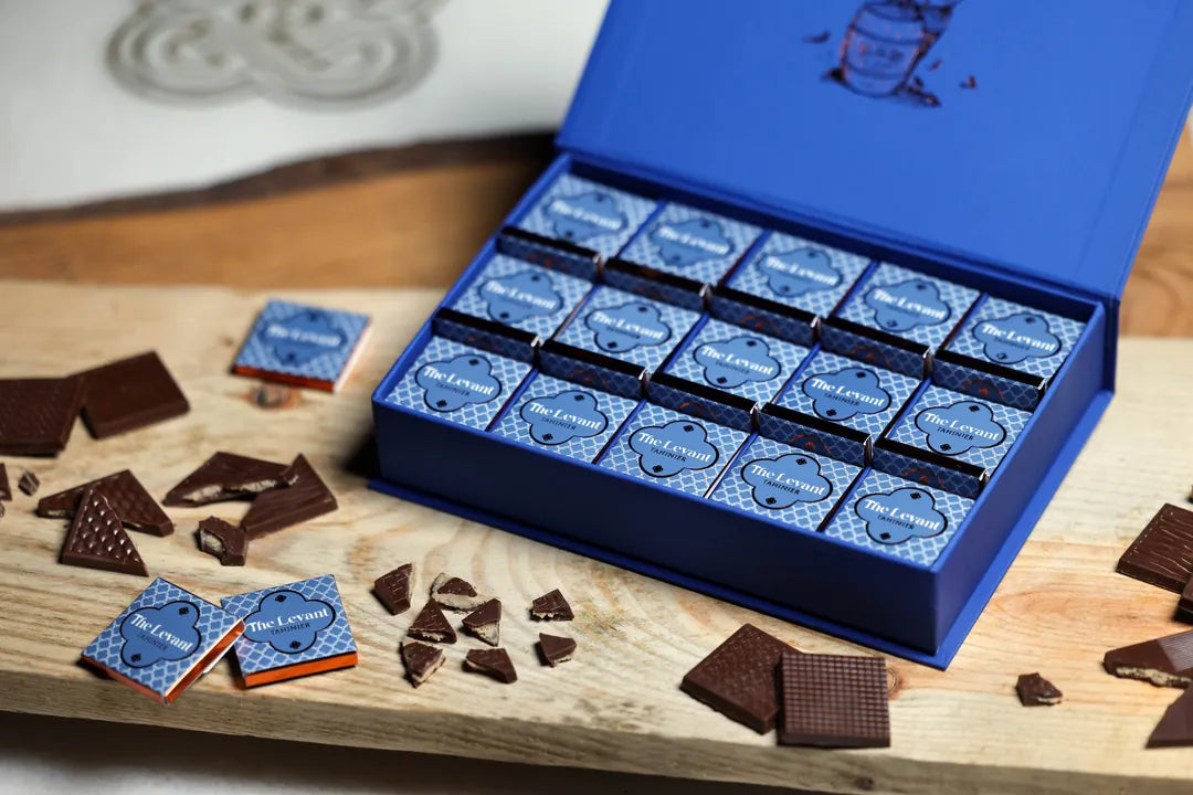 ذا ليفنت the levant : بوكس شوكولاتة بالحليب محشوة بالطحينة – 60 قطعة | شوكولاتة تركية فاخرة
