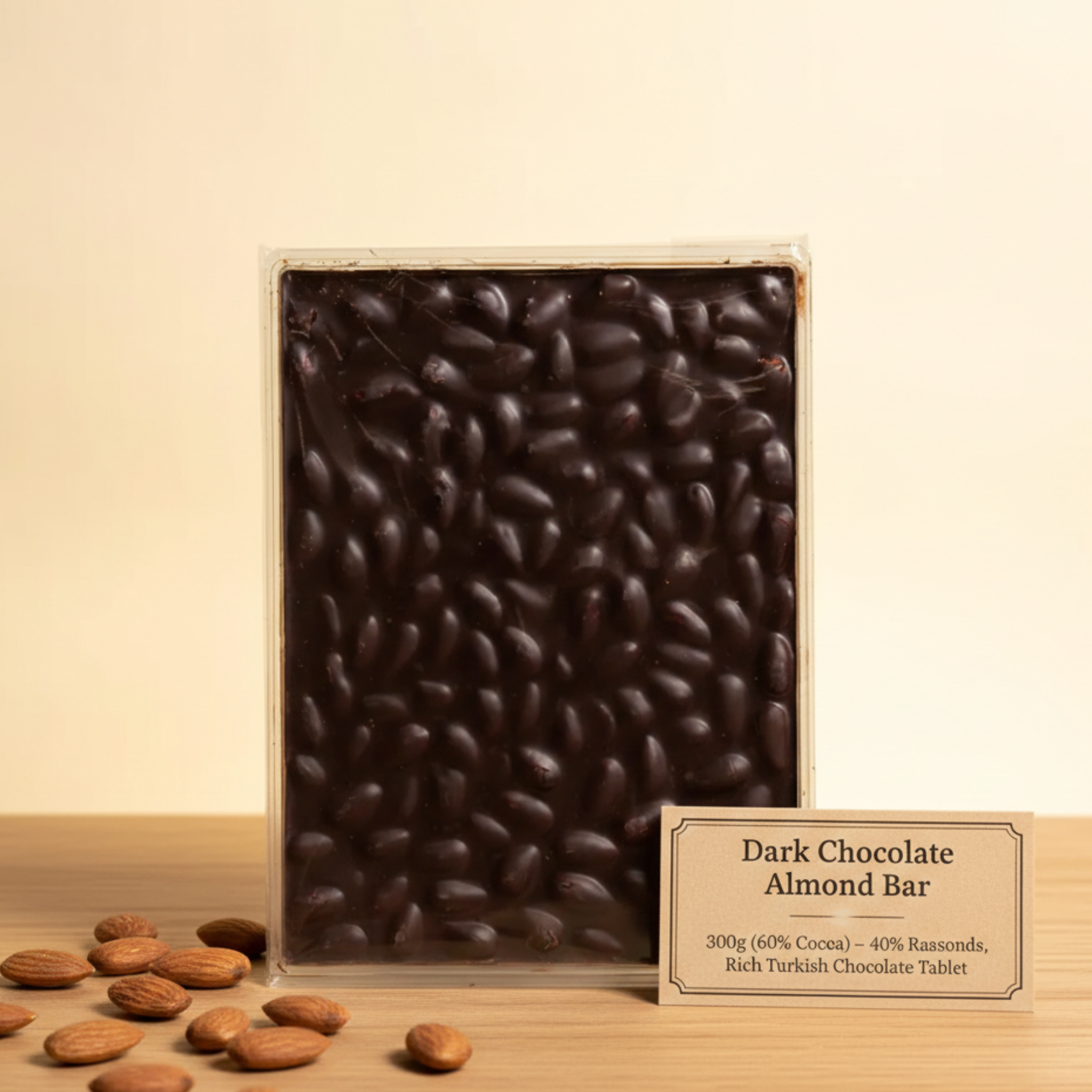 Melodi Dark Chocolate Almond Bar 300g (60% Cocoa)