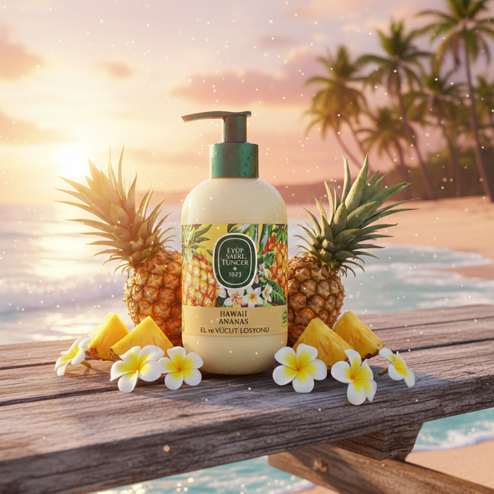 لوشن أيوب صبري تونجر لليد والجسم برائحة الأناناس الاستوائي مع زيت الزيتون الطبيعي – 280 مل