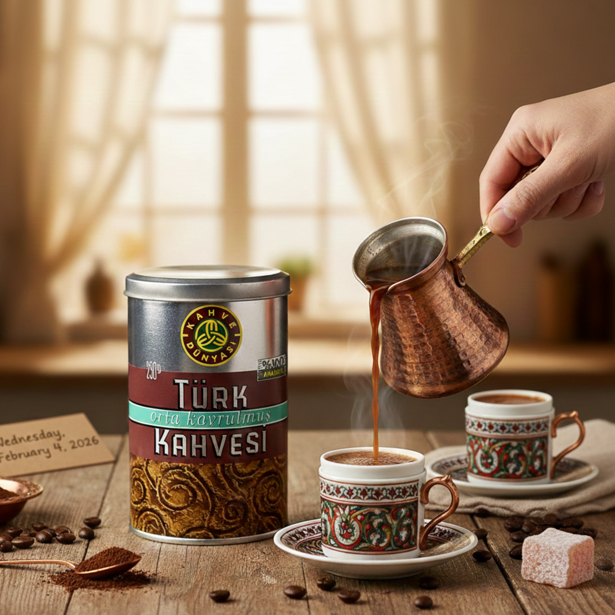 قهوة تركية محمصة وسط من (Kahve Dünyası) 250 جرام – نكهة متوازنة وطعم غني