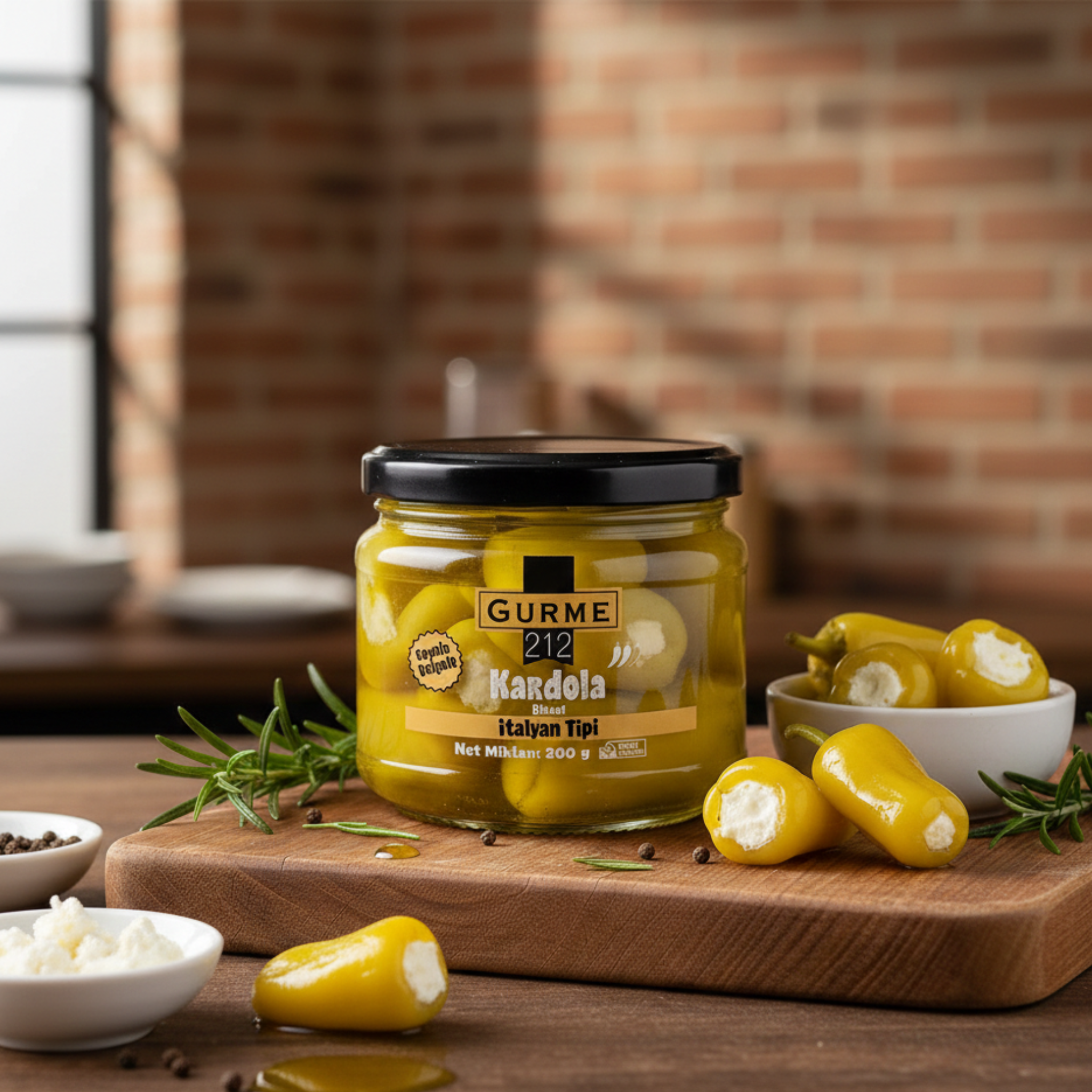 فلفل كاردولا محشي بالجبن ماركة (Gurme212)  – 300 جم بأسلوب إيطالي فاخر