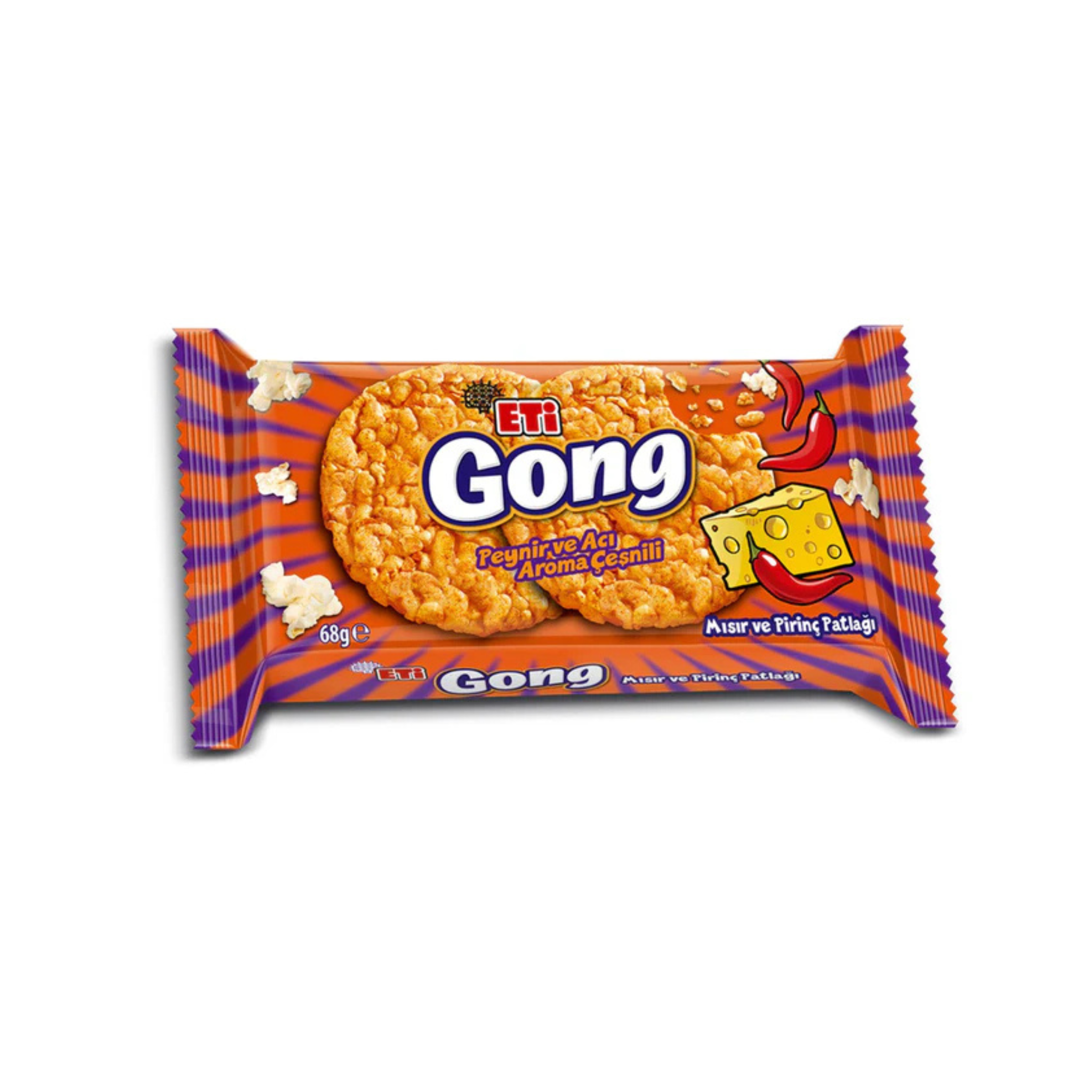 Eti Gong Spicy Cheese Corn & Rice Cakes 68 g