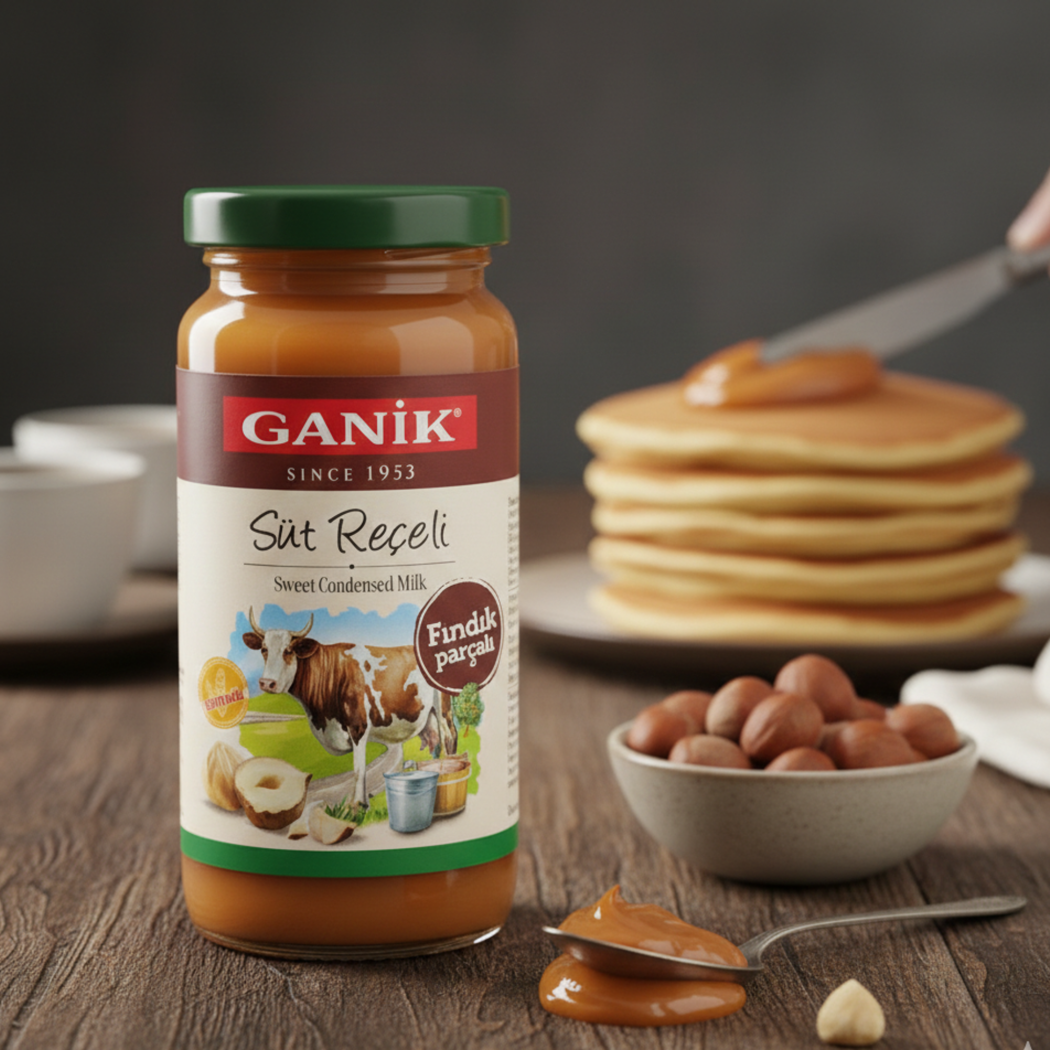 Ganik Hazelnut Milk Jam 270g – Creamy Sweet Spread with Hazelnut Pieces