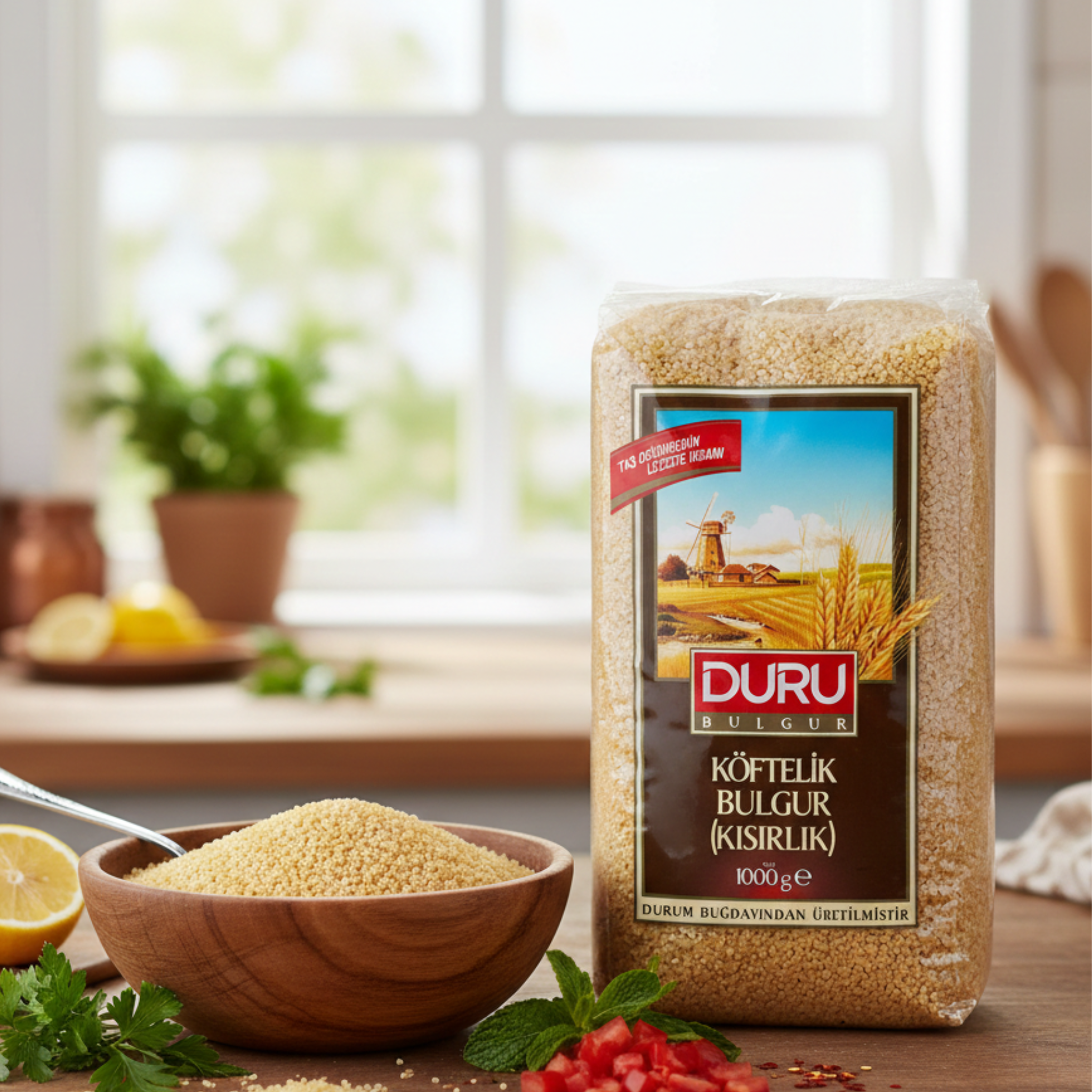 Duru Fine Bulgur for Köfte 1 Kg - Authentic Wheat Grain