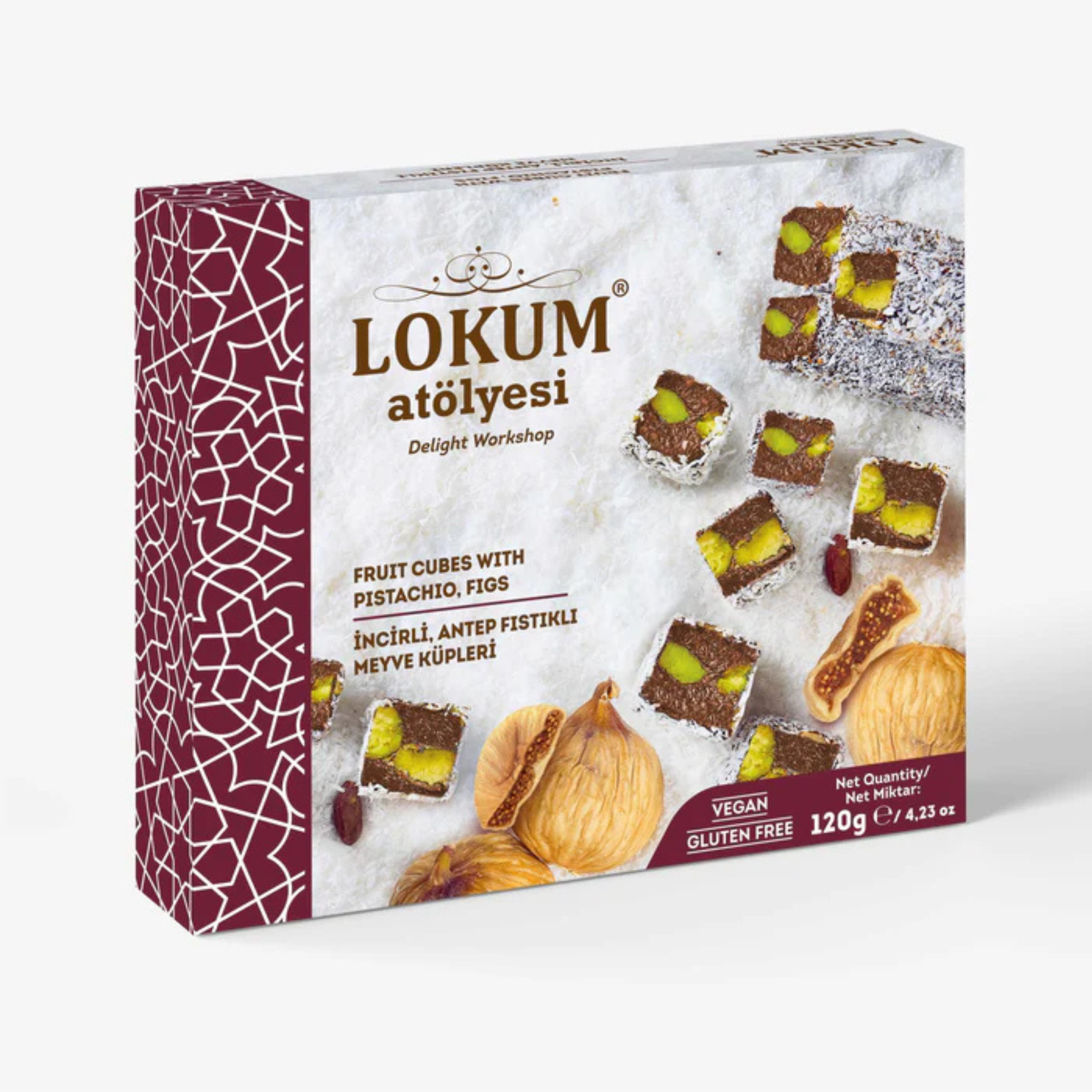 Lokum Atölyesi Fig & Pistachio Fruit Cubes 120g