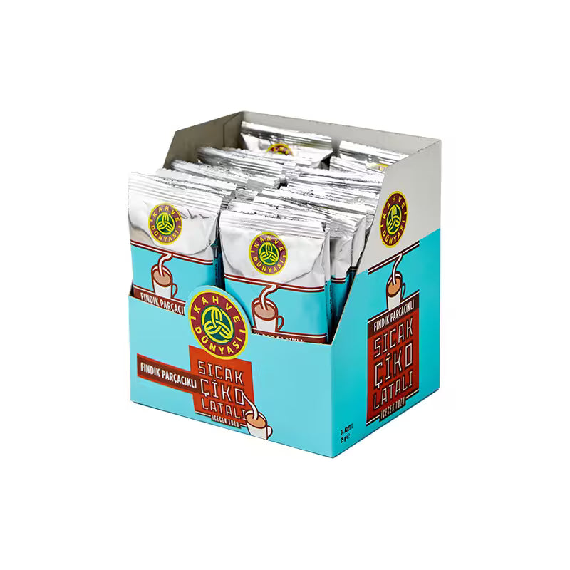 Hazelnut Pieces Hot Chocolate Mix – 24 Sachets | Rich & Creamy Turkish Hot Cocoa