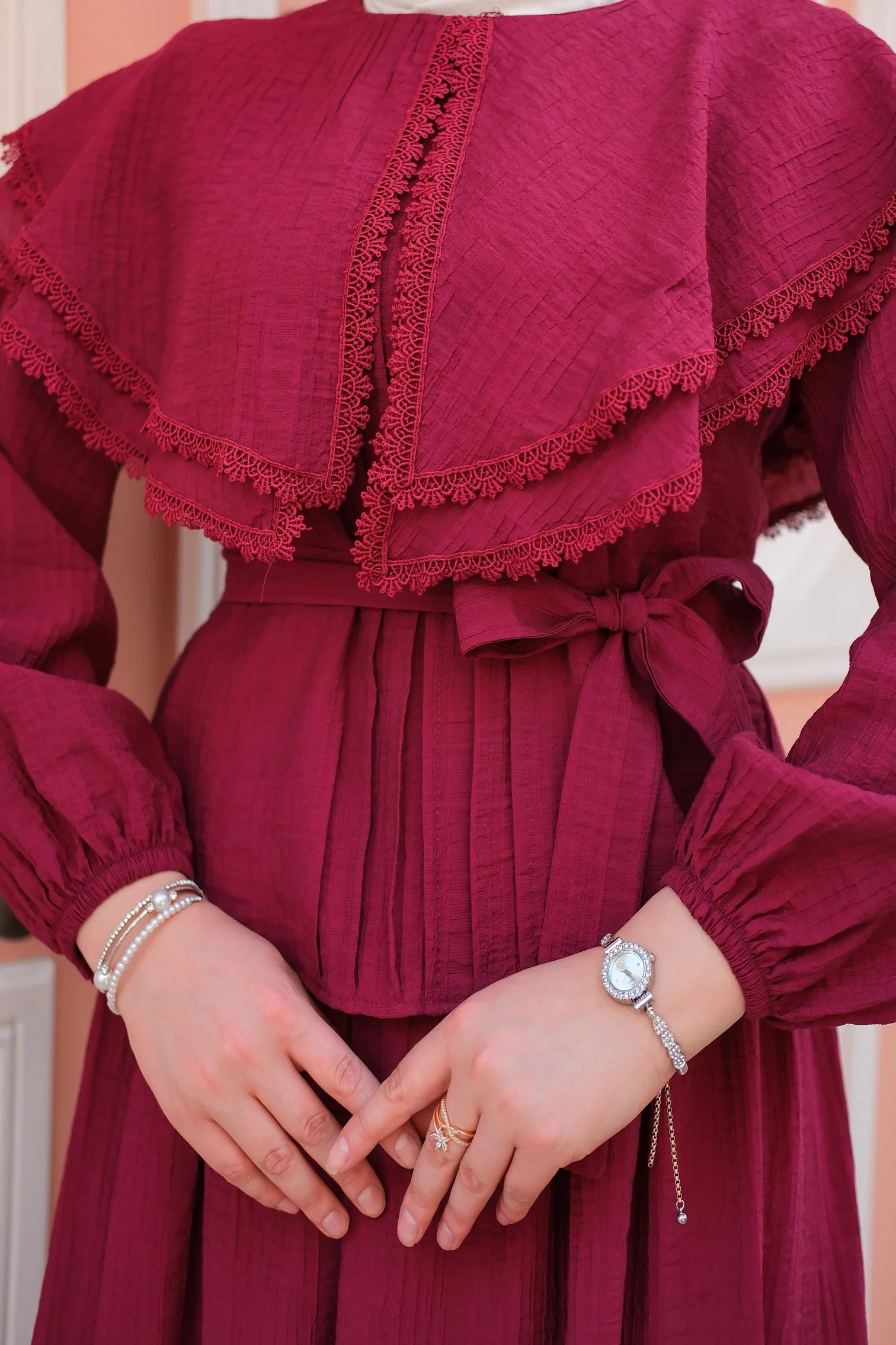 طقم تنورةمن قماش الموسلين