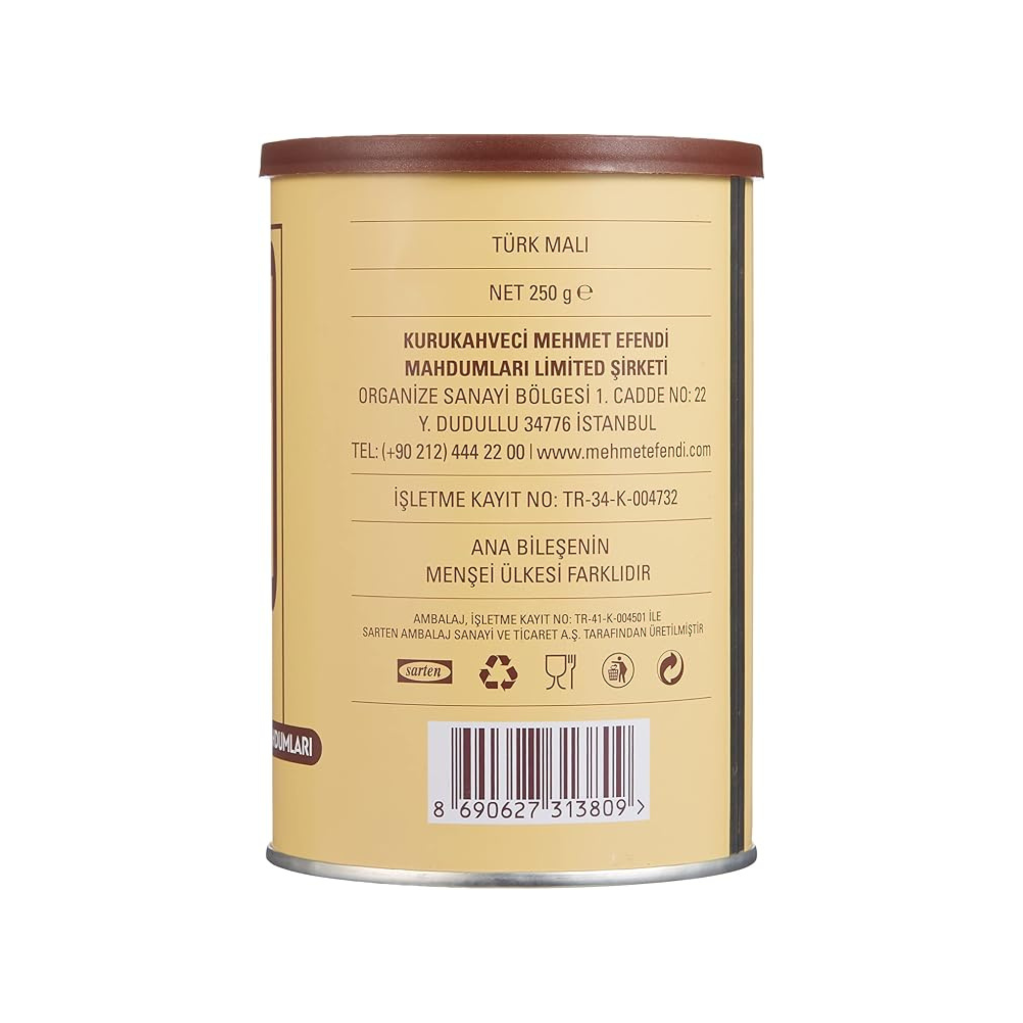 كاكاو بودرة من (Mehmet Efendi) 250 غ – مسحوق كاكاو تركي بنكهة غنية ومركزة