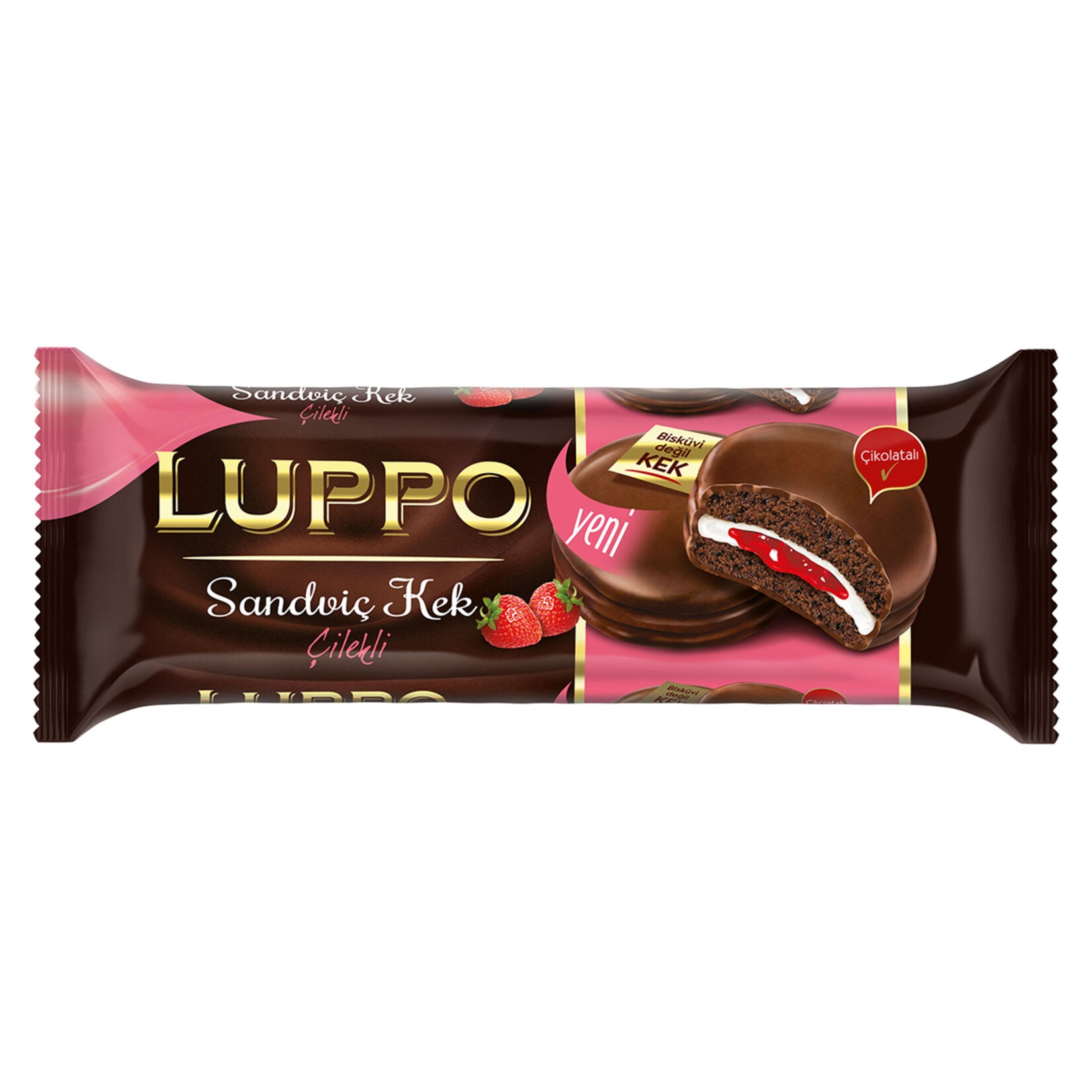 Şölen Luppo Strawberry Sandwich Cakes – 8 Packs (182g)