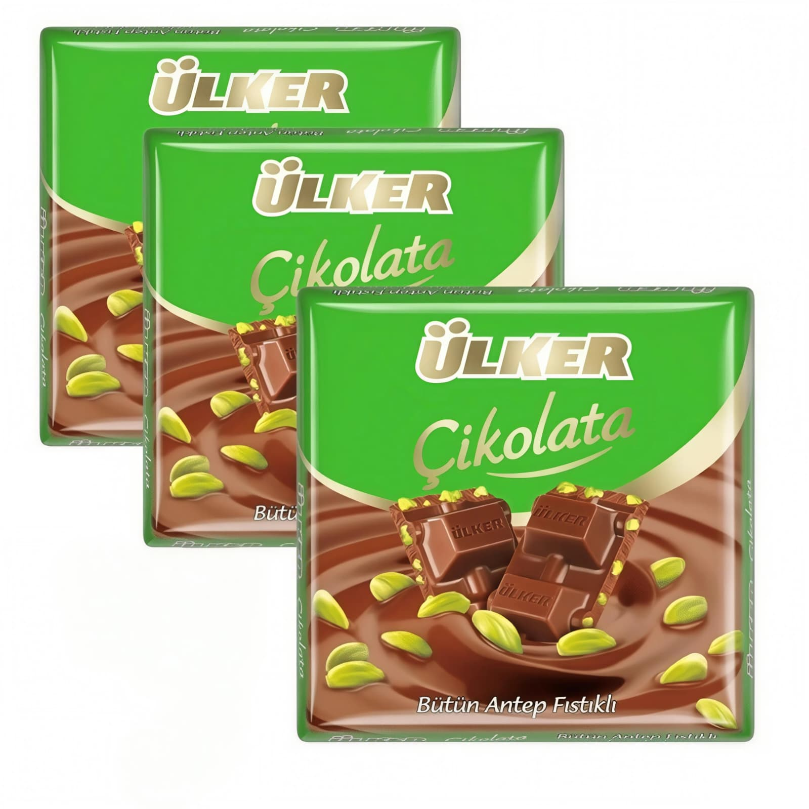 Ülker Milk Chocolate with Whole Pistachios 3x65g