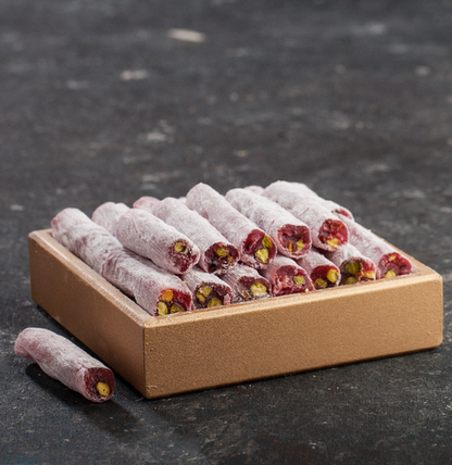 Pomegranate Flavored Finger Turkish Delight with Pistachio