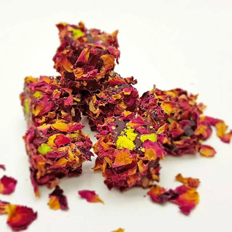 Turkish Delight with Rose Leaf, Pomegranate and Pistachio