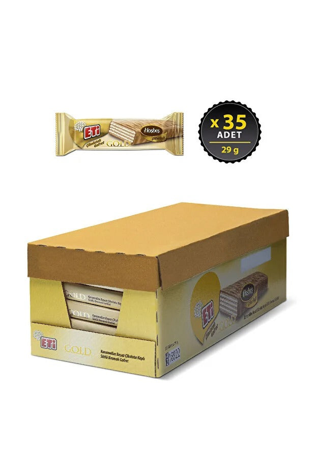 Eti Gold Chocolate Wafer Bars (35 Pack) – Crispy Layered Wafer with Rich Milk Chocolate Coating