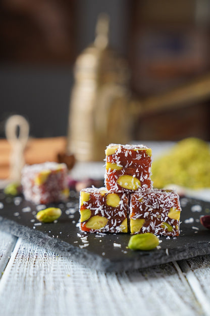 Cubed Turkish delight with Pistachio