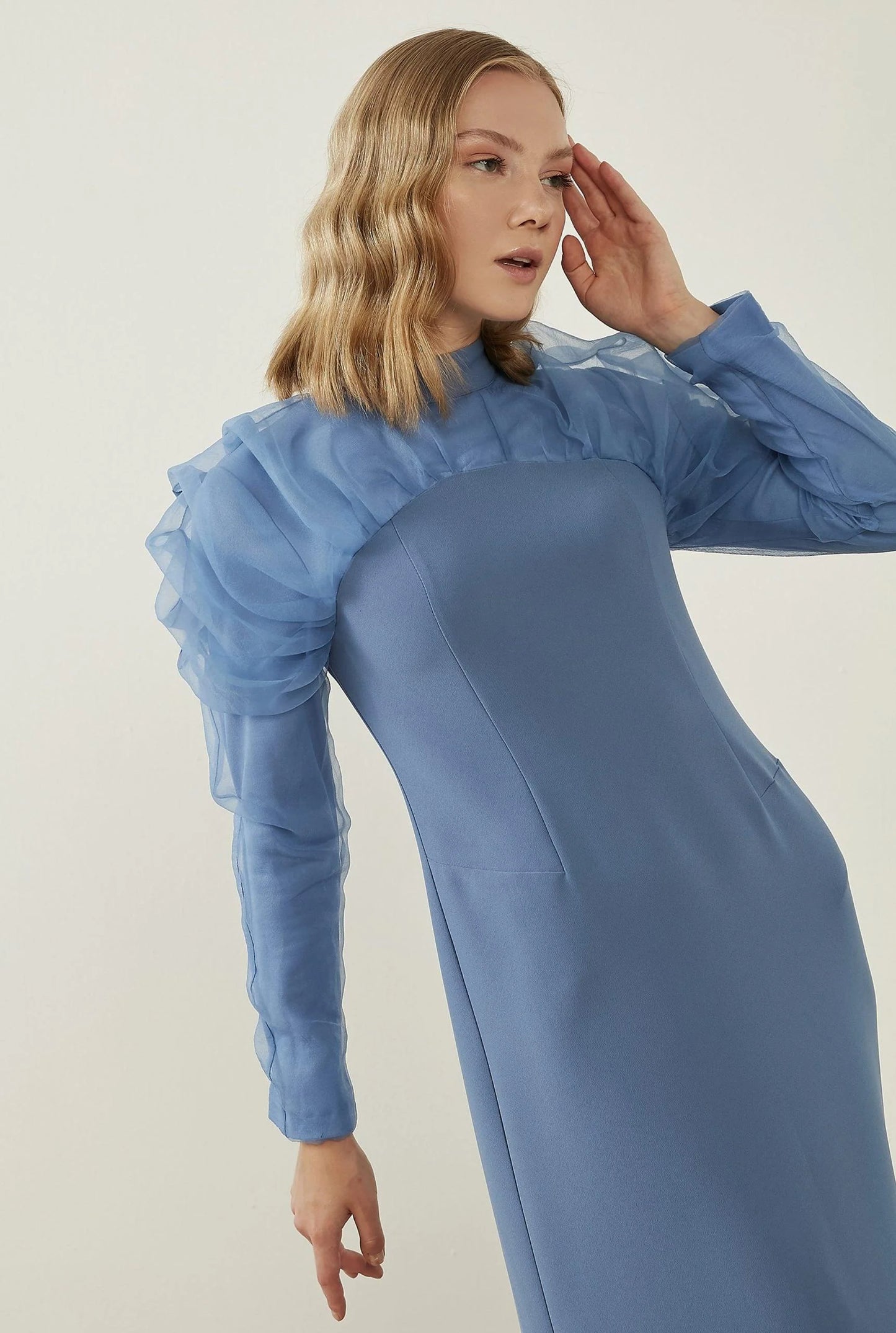 Fuchsia Sleeve Organza Dress