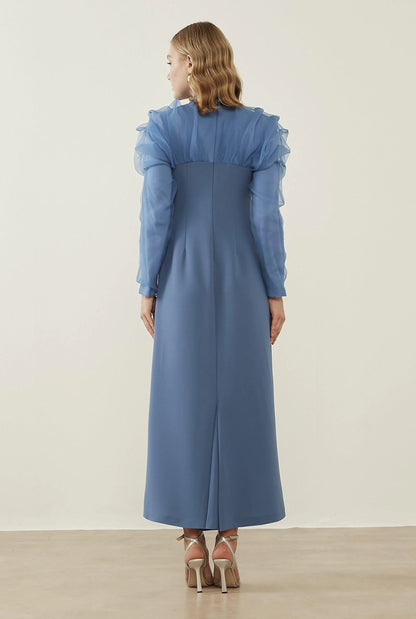 Fuchsia Sleeve Organza Dress