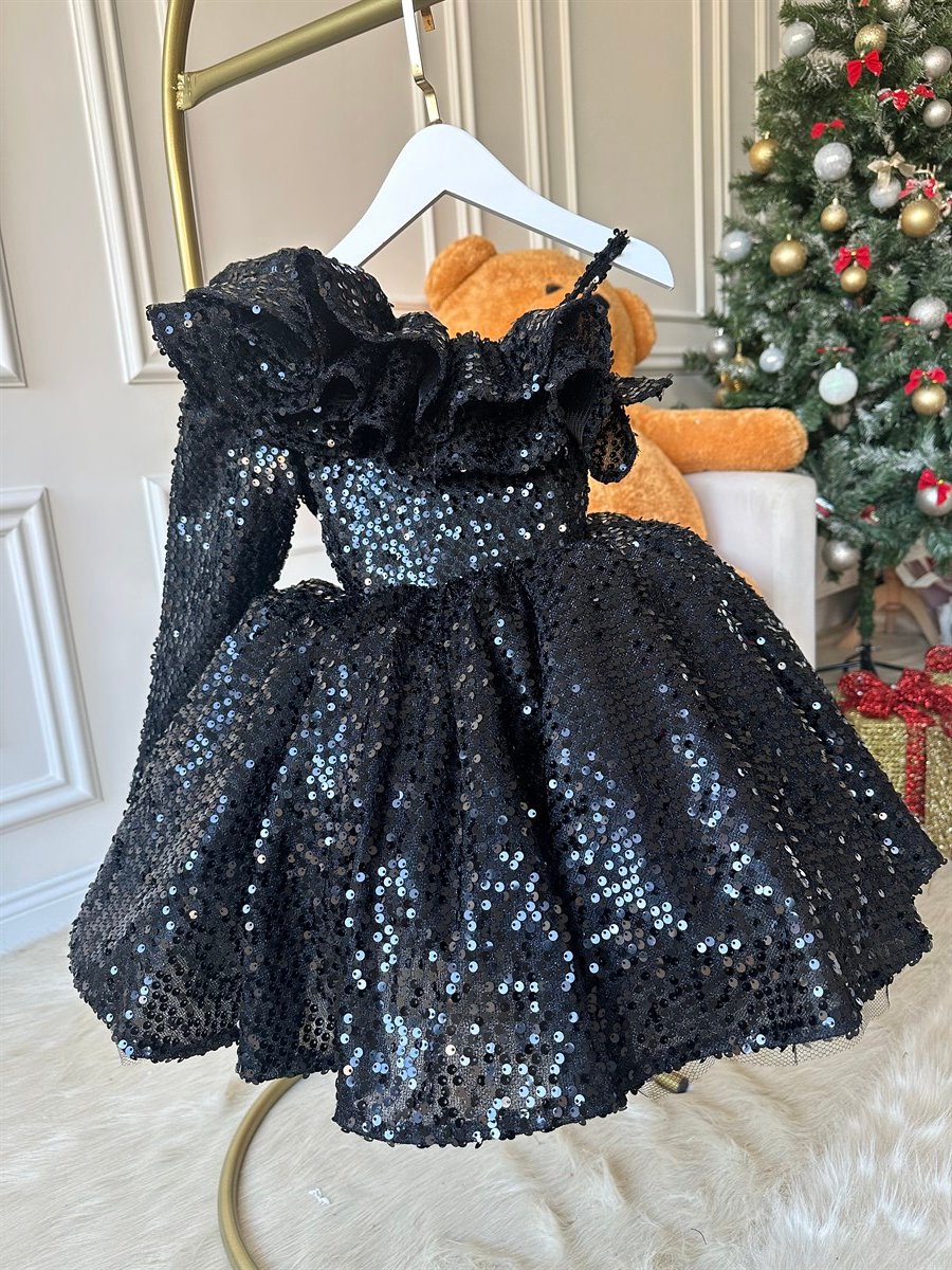 Black Single sleeve Double Dress