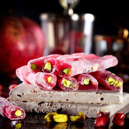 Pomegranate Flavored Turkish Delight with Pistachio